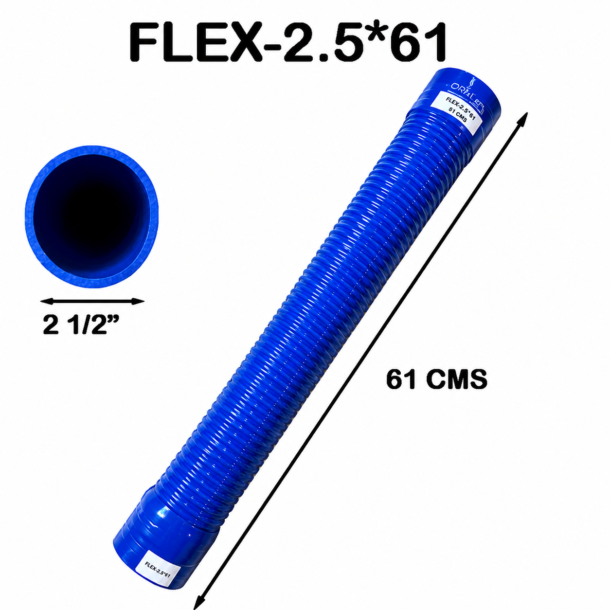 Manguera Flex Silicón Diametro interno 2 1/2" x Largo de 61 cms